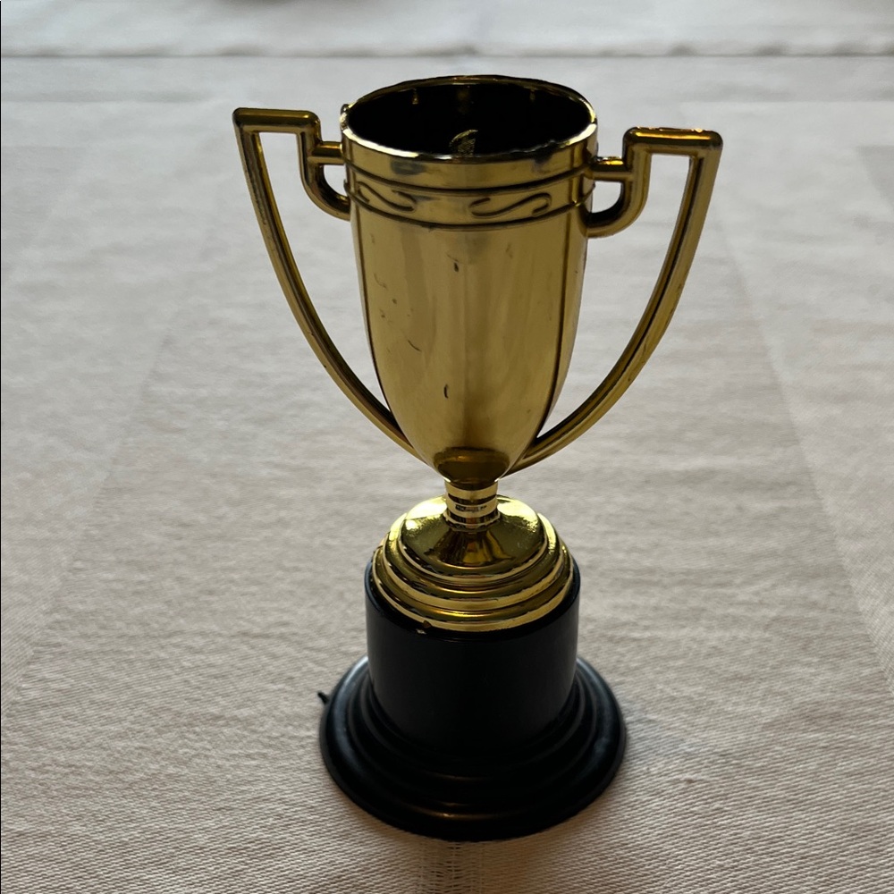 Plastic Gold Mini Trophy with Black Base